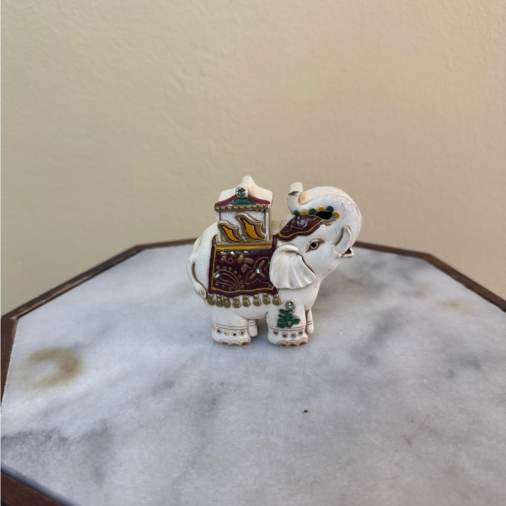 White Ceramic Elephant Figurine